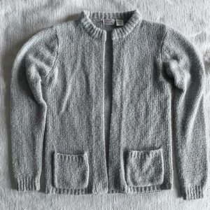 Vintage Gray Open Front Cardigan Small